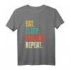 Eat Sleep Explore Repeat Weltreise Wandern Camp Abenteuer T-Shirt - Retro Vintage Outdoorkleidung für Abenteurer