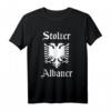 Stolzer Albaner - Albanien Flagge, Adler Wappen & Barcode T-Shirt für Nationalstolz, Kultur & Tradition