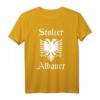Stolzer Albaner - Albanien Flagge, Adler Wappen & Barcode T-Shirt für Nationalstolz, Kultur & Tradition