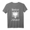 Stolzer Albaner - Albanien Flagge, Adler Wappen & Barcode T-Shirt für Nationalstolz, Kultur & Tradition