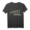 Evolution of fishing Lustiges Angel T-Shirt mit Spruch – Perfekt für Angler, Fischer und Hobbyangler als Geschenk für Geburtstag, Weihnachten, Ostern, Vatertag oder Urlaub