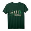 Evolution of fishing Lustiges Angel T-Shirt mit Spruch – Perfekt für Angler, Fischer und Hobbyangler als Geschenk für Geburtstag, Weihnachten, Ostern, Vatertag oder Urlaub