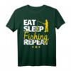 HapKoala Angel T-Shirt Lustiger Spruch 'Eat, Sleep, Fishing, Repeat' – Perfektes Geschenk für Angler zum Geburtstag & Weihnachten
