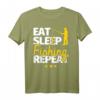 HapKoala Angel T-Shirt Lustiger Spruch 'Eat, Sleep, Fishing, Repeat' – Perfektes Geschenk für Angler zum Geburtstag & Weihnachten
