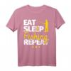 HapKoala Angel T-Shirt Lustiger Spruch 'Eat, Sleep, Fishing, Repeat' – Perfektes Geschenk für Angler zum Geburtstag & Weihnachten