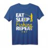 HapKoala Angel T-Shirt Lustiger Spruch 'Eat, Sleep, Fishing, Repeat' – Perfektes Geschenk für Angler zum Geburtstag & Weihnachten
