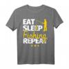 HapKoala Angel T-Shirt Lustiger Spruch 'Eat, Sleep, Fishing, Repeat' – Perfektes Geschenk für Angler zum Geburtstag & Weihnachten