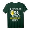 Angeln & Bier Darum Bin Ich Hier Angler Geschenk T-Shirt - Lustiges Angler & Bier Liebhaber Shirt für Vatertag, Geburtstag & Weihnachten