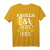 Angeln & Bier Darum Bin Ich Hier Angler Geschenk T-Shirt - Lustiges Angler & Bier Liebhaber Shirt für Vatertag, Geburtstag & Weihnachten
