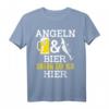 Angeln & Bier Darum Bin Ich Hier Angler Geschenk T-Shirt - Lustiges Angler & Bier Liebhaber Shirt für Vatertag, Geburtstag & Weihnachten