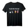 Lustiges Angler T-Shirt für Erwachsene - Plan For The Day Coffee Fish Beer Humor Shirt für Männer und Frauen, ideales Fischergeschenk für Freund und Ehemann
