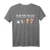 Lustiges Angler T-Shirt für Erwachsene - Plan For The Day Coffee Fish Beer Humor Shirt für Männer und Frauen, ideales Fischergeschenk für Freund und Ehemann