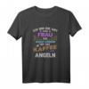 Damen Hobby T-Shirt Kaffee & Angeln - Lustiges Geschenk für Frauen & Freundinnen mit Spaß am Angeln und Kaffee