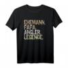 Herren Ehemann Papa Angler Legende Vatertag Angelrute Fischen T-Shirt – Vintage Design für Angler & Fischliebhaber, Perfekt für Vatertag & Geburtstag