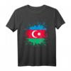 Aserbaidschan Flagge T-Shirt mit Farbspritzern - Perfektes Geschenk für Aserbaidschan-Liebhaber, Urlaub, Sportevents & nationale Feierlichkeiten