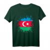 Aserbaidschan Flagge T-Shirt mit Farbspritzern - Perfektes Geschenk für Aserbaidschan-Liebhaber, Urlaub, Sportevents & nationale Feierlichkeiten