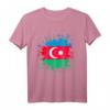 Aserbaidschan Flagge T-Shirt mit Farbspritzern - Perfektes Geschenk für Aserbaidschan-Liebhaber, Urlaub, Sportevents & nationale Feierlichkeiten