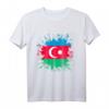 Aserbaidschan Flagge T-Shirt mit Farbspritzern - Perfektes Geschenk für Aserbaidschan-Liebhaber, Urlaub, Sportevents & nationale Feierlichkeiten