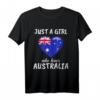 Just A Girl Who Loves Australia - Lustiges Reise- & Fußball T-Shirt für Damen, Mädchen & Kinder als Geschenk für Australien-Fans & Reiseliebhaber