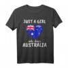 Just A Girl Who Loves Australia - Lustiges Reise- & Fußball T-Shirt für Damen, Mädchen & Kinder als Geschenk für Australien-Fans & Reiseliebhaber