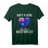 Just A Girl Who Loves Australia - Lustiges Reise- & Fußball T-Shirt für Damen, Mädchen & Kinder als Geschenk für Australien-Fans & Reiseliebhaber