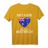 Just A Girl Who Loves Australia - Lustiges Reise- & Fußball T-Shirt für Damen, Mädchen & Kinder als Geschenk für Australien-Fans & Reiseliebhaber