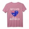 Just A Girl Who Loves Australia - Lustiges Reise- & Fußball T-Shirt für Damen, Mädchen & Kinder als Geschenk für Australien-Fans & Reiseliebhaber