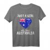 Just A Girl Who Loves Australia - Lustiges Reise- & Fußball T-Shirt für Damen, Mädchen & Kinder als Geschenk für Australien-Fans & Reiseliebhaber