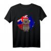 Wombat Held - Australischer Umriss mit Flagge T-Shirt, perfektes Geschenk für Australien-Fans und Tierliebhaber