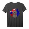 Wombat Held - Australischer Umriss mit Flagge T-Shirt, perfektes Geschenk für Australien-Fans und Tierliebhaber