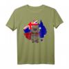 Wombat Held - Australischer Umriss mit Flagge T-Shirt, perfektes Geschenk für Australien-Fans und Tierliebhaber