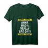 Lustiges Damen Warning Anna Had A Really Bad Day T-Shirt mit V-Ausschnitt - Personalisierte Geschenkidee für Frauen mit Humor