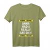 Lustiges Damen Warning Anna Had A Really Bad Day T-Shirt mit V-Ausschnitt - Personalisierte Geschenkidee für Frauen mit Humor