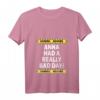 Lustiges Damen Warning Anna Had A Really Bad Day T-Shirt mit V-Ausschnitt - Personalisierte Geschenkidee für Frauen mit Humor