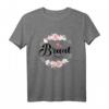 JGA Braut T-Shirt Weiß mit Blumenkranz für Junggesellinnenabschied & Polterabend - Lustiges Team Braut Outfit für Damen, Trauzeugin & Brautjungfer