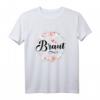JGA Braut T-Shirt Weiß mit Blumenkranz für Junggesellinnenabschied & Polterabend - Lustiges Team Braut Outfit für Damen, Trauzeugin & Brautjungfer