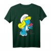 Die Schlümpfe Schlumpf Charakter Blumen T-Shirt - Lizenziertes, langlebiges Comic-Design, maschinenwaschbar