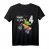 Kinder T-Shirt zum 4. Geburtstag mit Dinosaurier und Monster Truck Motiv – Robustes Design für Jungen und Mädchen