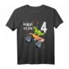 Kinder T-Shirt zum 4. Geburtstag mit Dinosaurier und Monster Truck Motiv – Robustes Design für Jungen und Mädchen