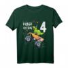 Kinder T-Shirt zum 4. Geburtstag mit Dinosaurier und Monster Truck Motiv – Robustes Design für Jungen und Mädchen