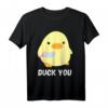 Duck you - Ente Mit Messer Meme T-Shirt - Lustiges Geschenk für Meme-Fans, Partygänger & Freunde zum Geburtstag & Weihnachten