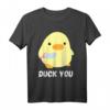 Duck you - Ente Mit Messer Meme T-Shirt - Lustiges Geschenk für Meme-Fans, Partygänger & Freunde zum Geburtstag & Weihnachten