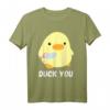 Duck you - Ente Mit Messer Meme T-Shirt - Lustiges Geschenk für Meme-Fans, Partygänger & Freunde zum Geburtstag & Weihnachten
