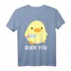Duck you - Ente Mit Messer Meme T-Shirt - Lustiges Geschenk für Meme-Fans, Partygänger & Freunde zum Geburtstag & Weihnachten
