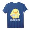 Duck you - Ente Mit Messer Meme T-Shirt - Lustiges Geschenk für Meme-Fans, Partygänger & Freunde zum Geburtstag & Weihnachten