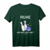 HapKoala Kegel T-Shirt mit Spruch 'Kniet nieder meine Knaben, der Meister wirft' – Lustiges Geschenk für Kegelverein, Team oder Rentner