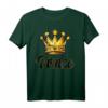 Herren Prince Schriftzug T-Shirt schwarz/gelb mit großer goldener Krone – Perfektes Geschenk für Paare, Freunde & Familie