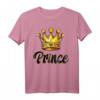 Herren Prince Schriftzug T-Shirt schwarz/gelb mit großer goldener Krone – Perfektes Geschenk für Paare, Freunde & Familie