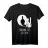 Winkekatze Schatten Katzen T-Shirt – Lustiges Design mit Spruch 'Erkenne die Zeichen' für Damen, ideales Geschenk für Katzenliebhaberinnen