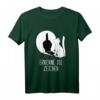Winkekatze Schatten Katzen T-Shirt – Lustiges Design mit Spruch 'Erkenne die Zeichen' für Damen, ideales Geschenk für Katzenliebhaberinnen
